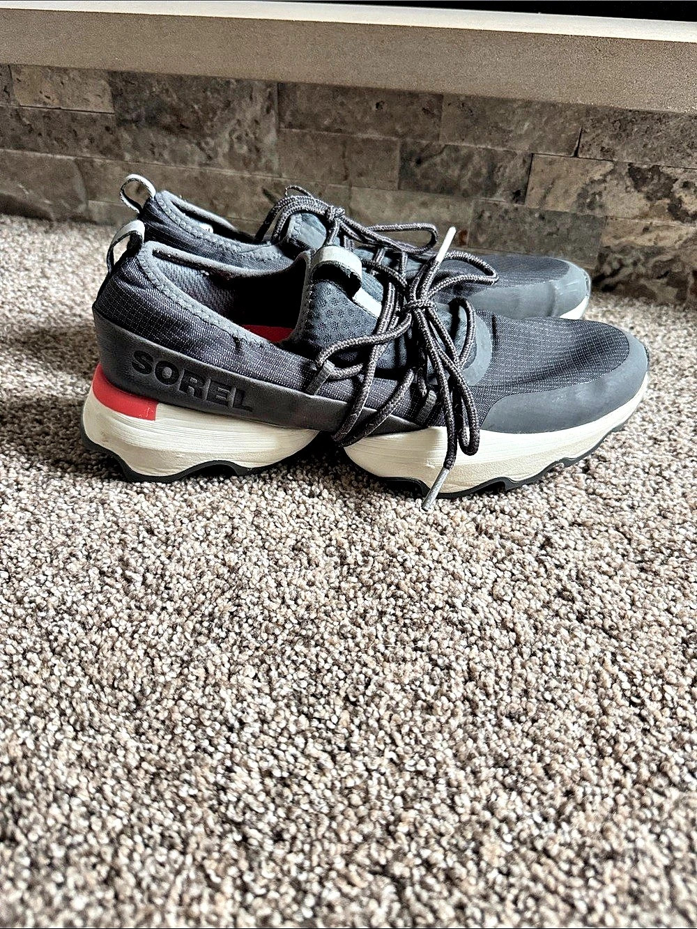 Sorel Kinetic Impact II Lace Athletic Sneakers Gray & White US 9.5